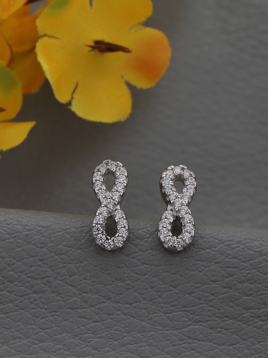 

DressBerry Rhodium-Plated 925 Sterling Silver Contemporary Studs