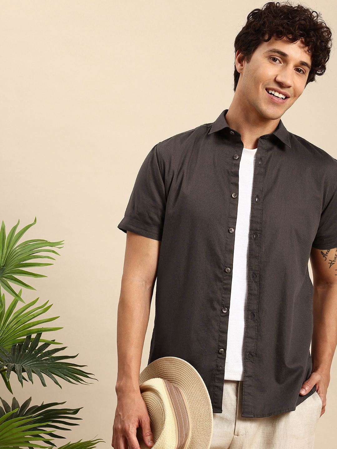 

Mast & Harbour Men Premium Casual Shirt, Brown