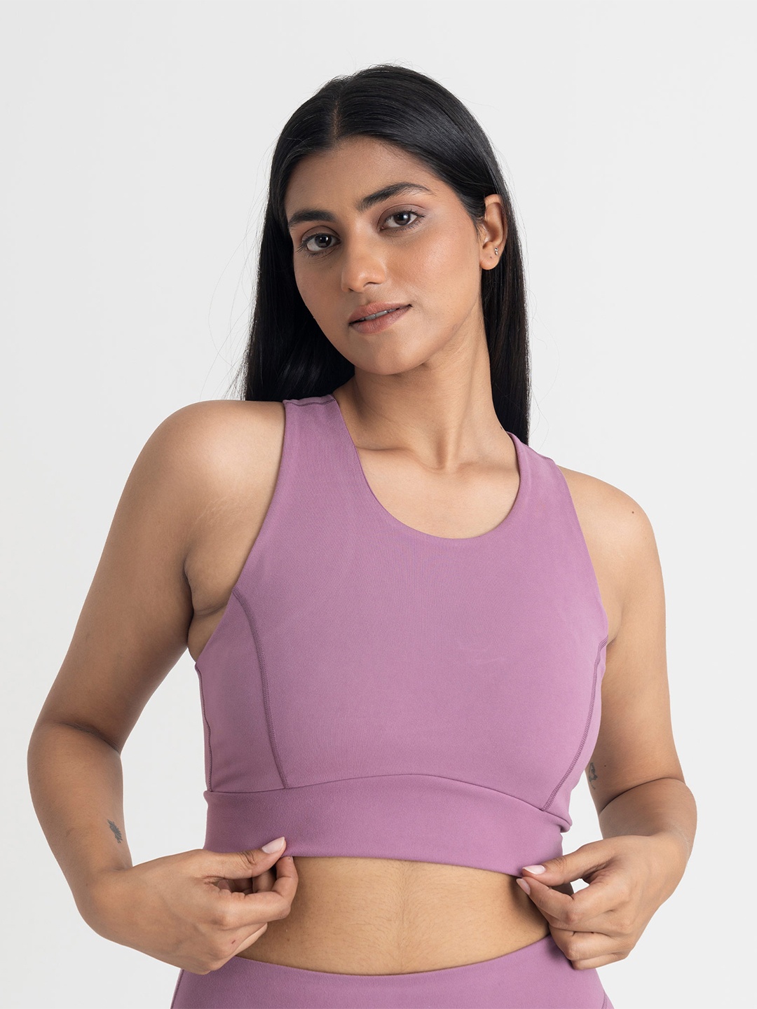 

Hunnit Zen 2in1 Medium Impact Crop Top Sports Bra, Pink