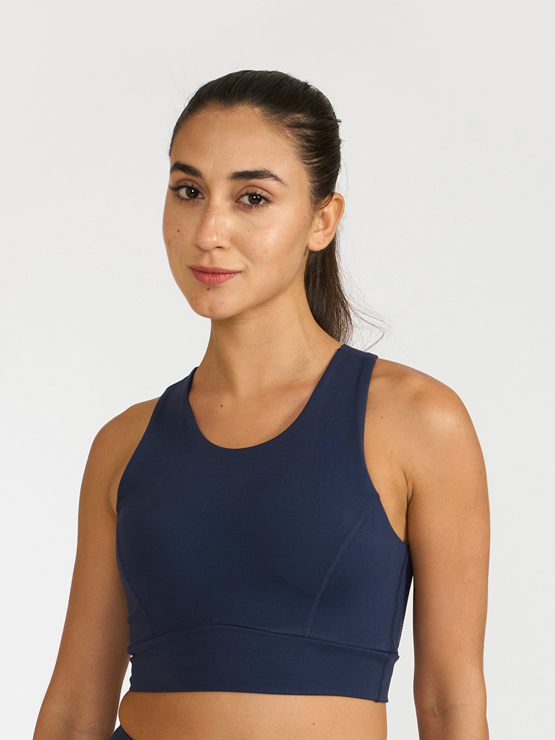 

Hunnit Zen 2in1 Medium Impact Crop Top Sports Bra, Navy blue