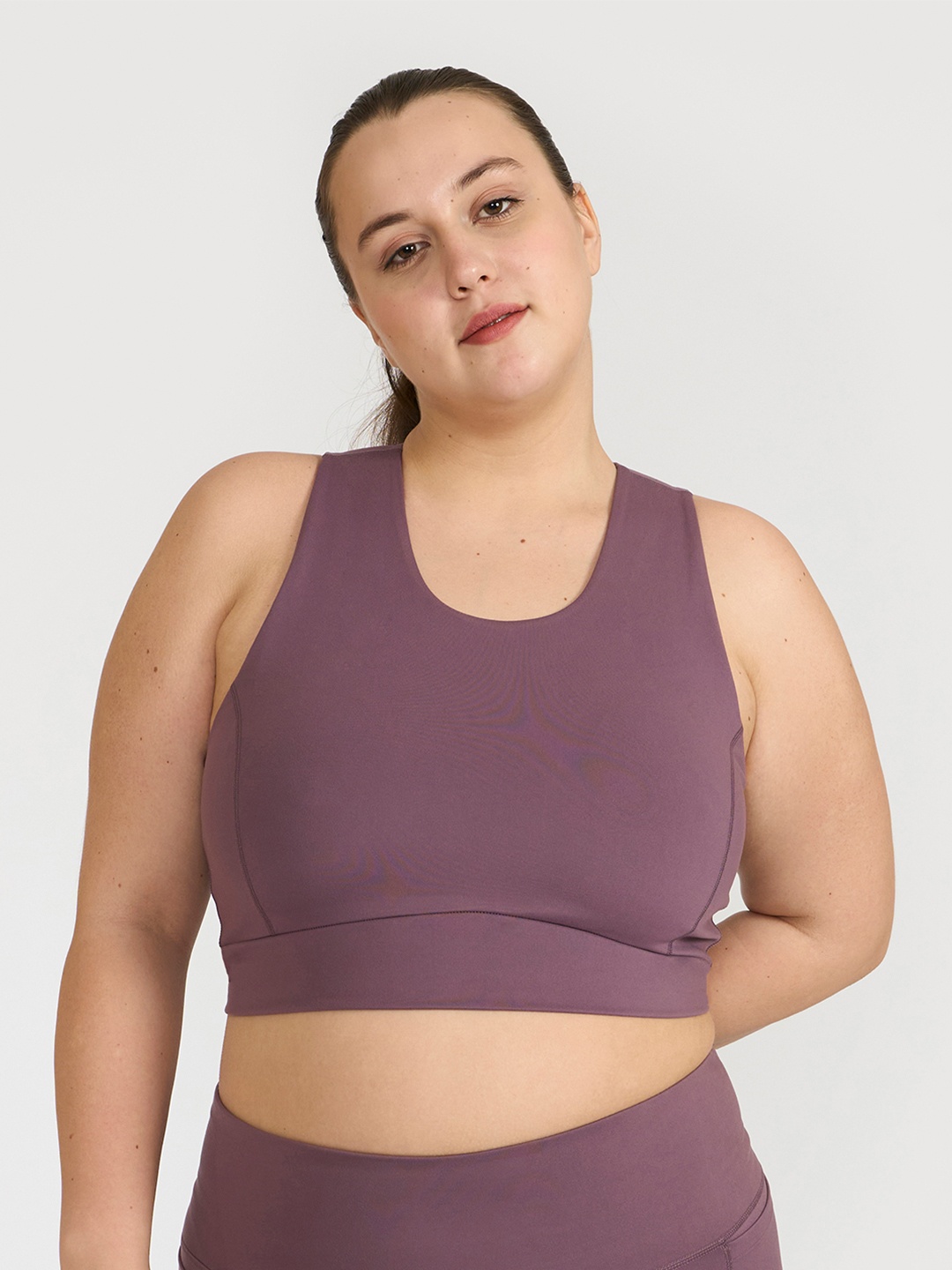 

Hunnit Zen 2in1 Medium Impact Crop Top Sports Bra, Mauve