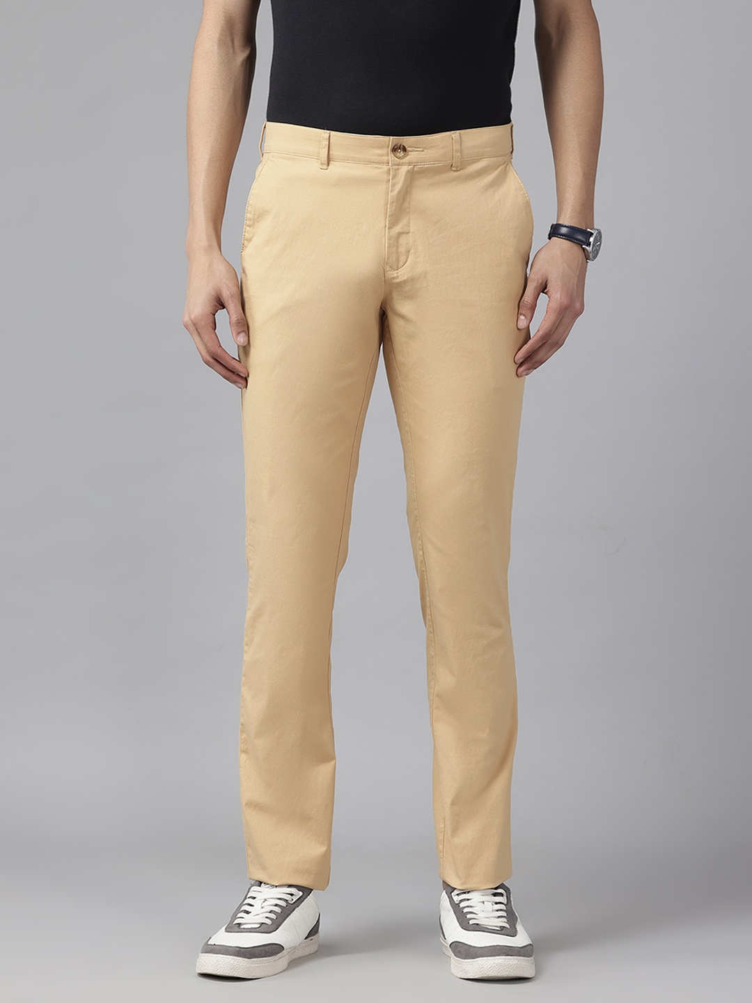 

ColorPlus Men Slim Fit Chino Trousers, Khaki