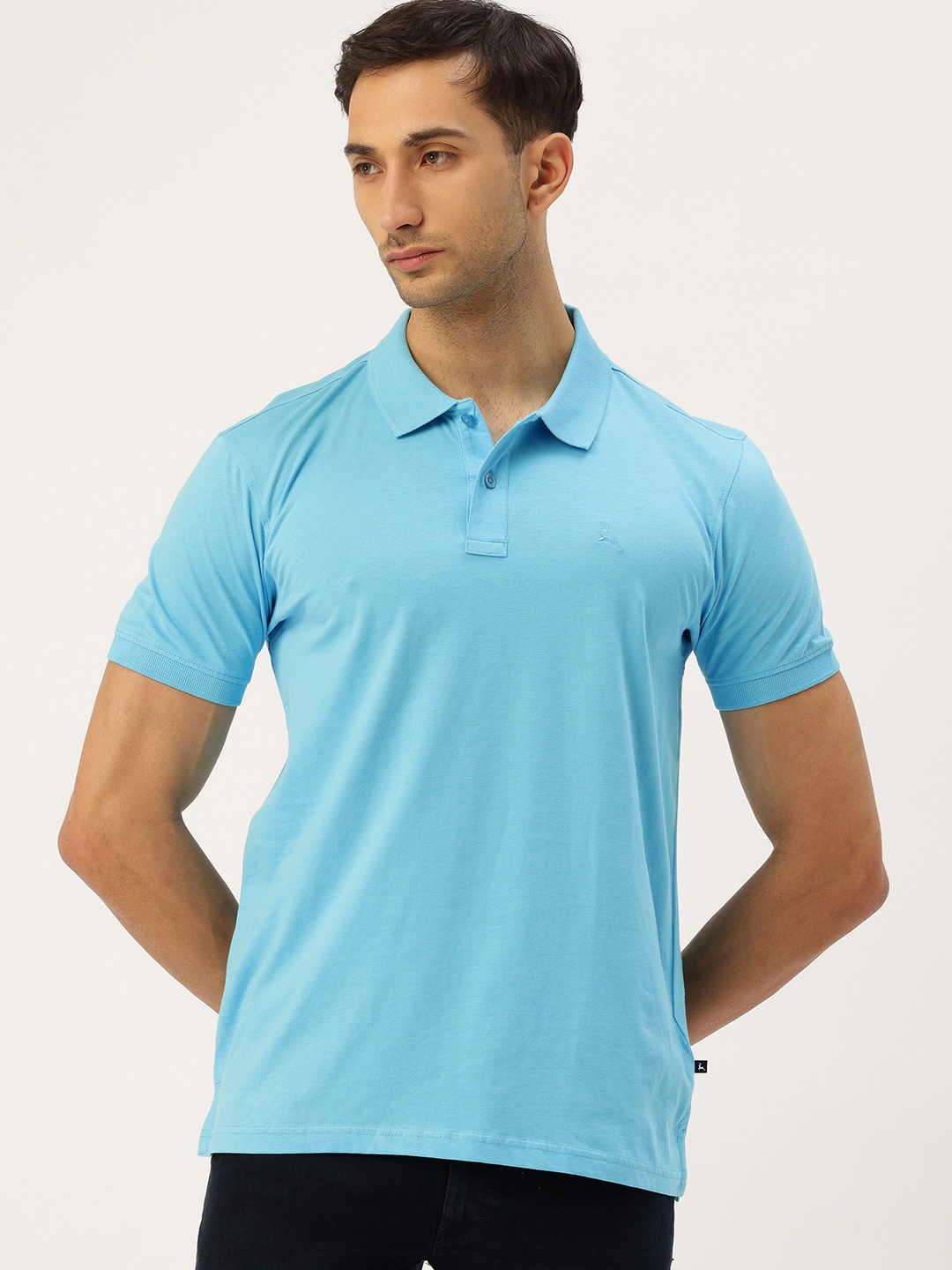 

Parx Pure Cotton Polo Collar T-shirt, Blue