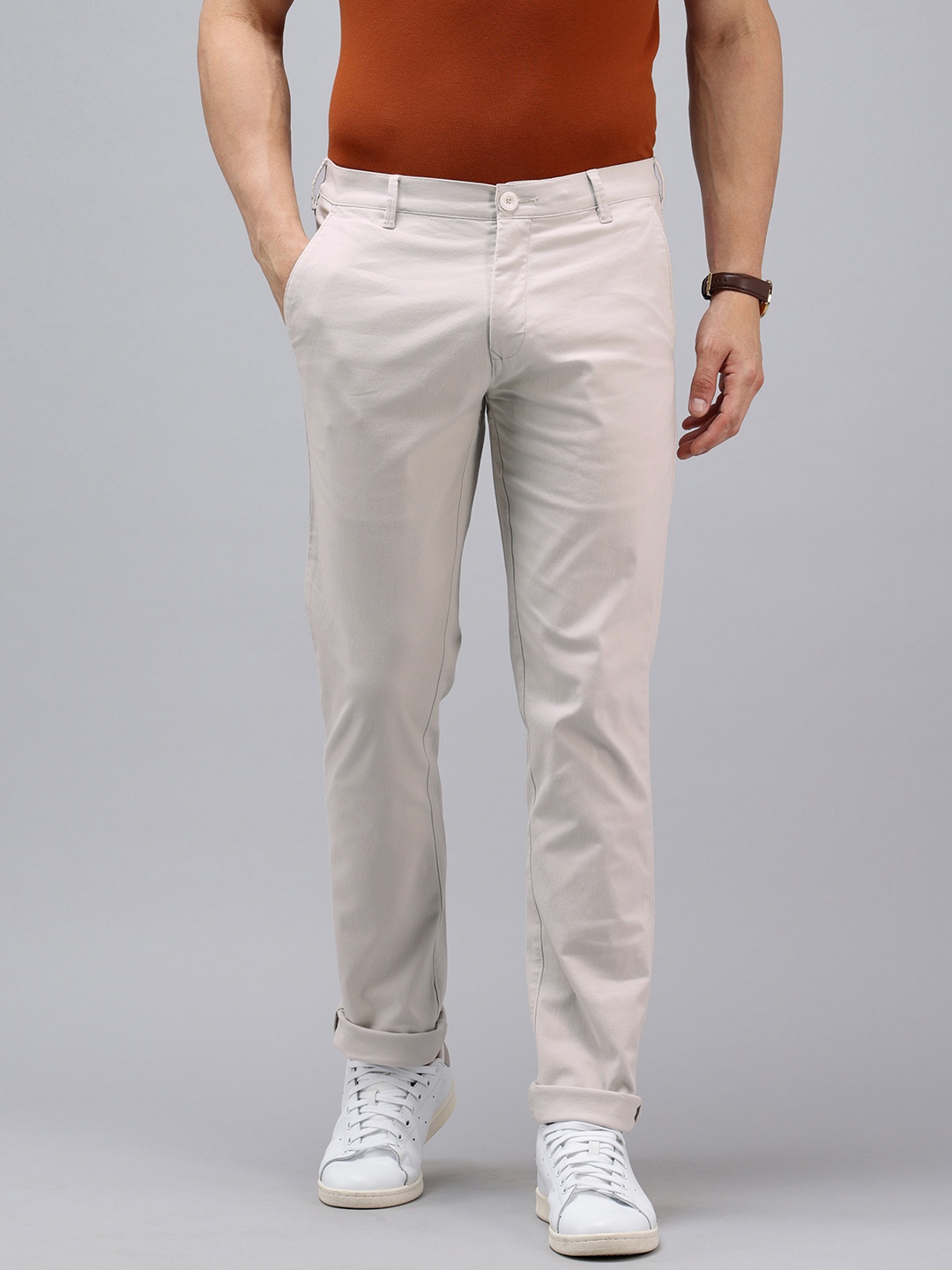 

ColorPlus Men Slim Fit Trousers, Grey