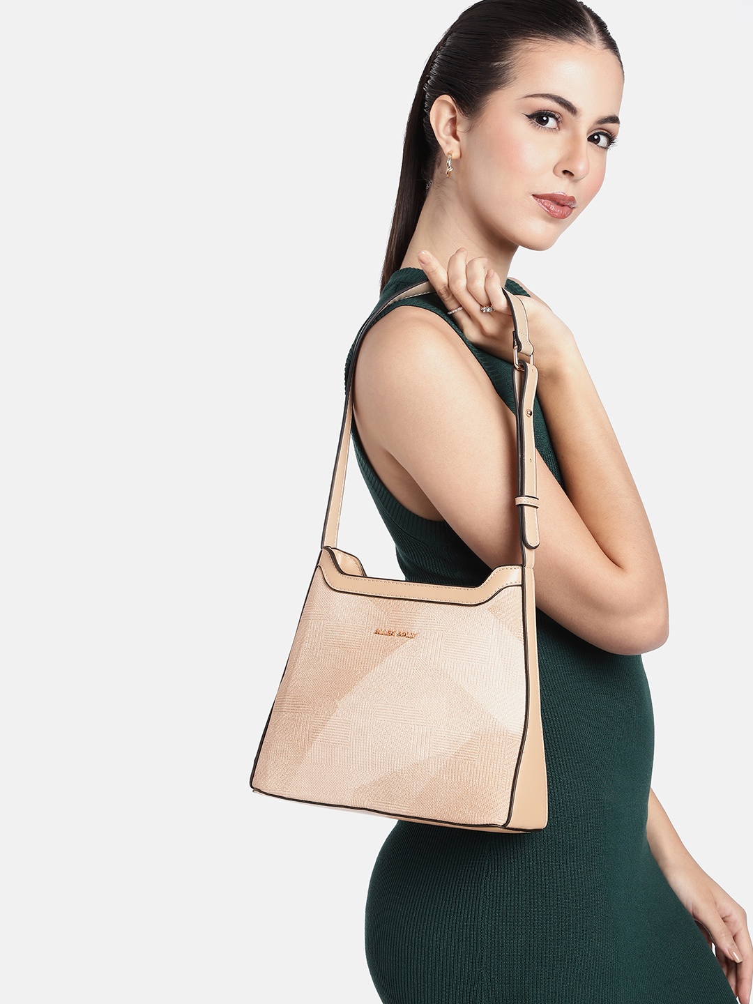 

Allen Solly Textured Structured Shoulder Bag, Beige