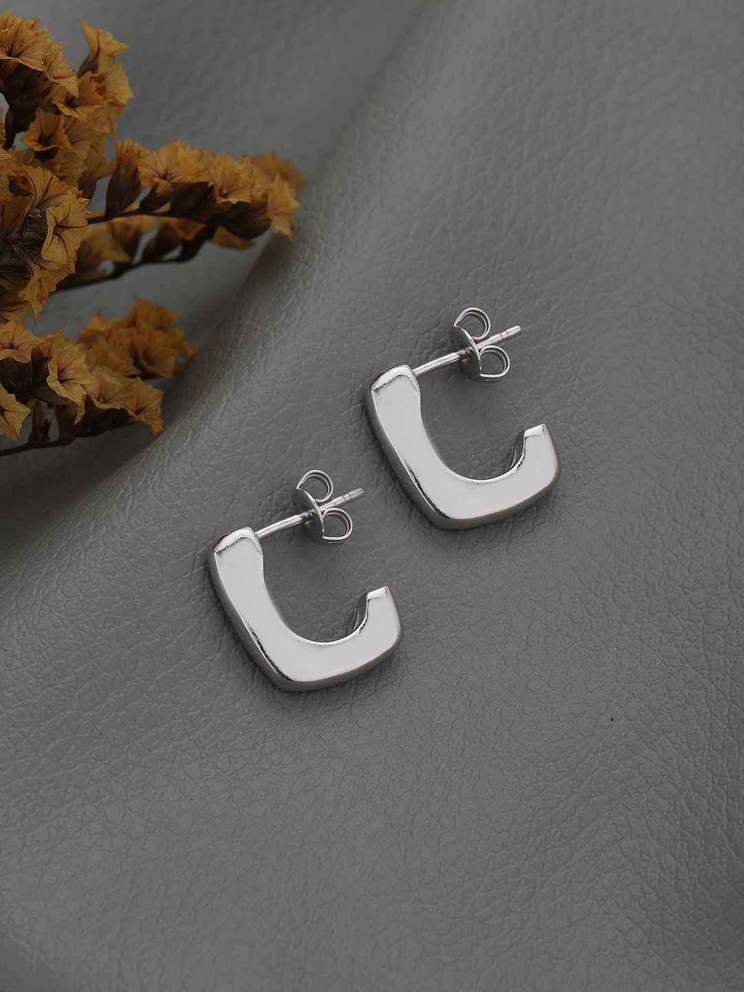 

Carlton London Rhodium-Plated Contemporary Studs, Silver