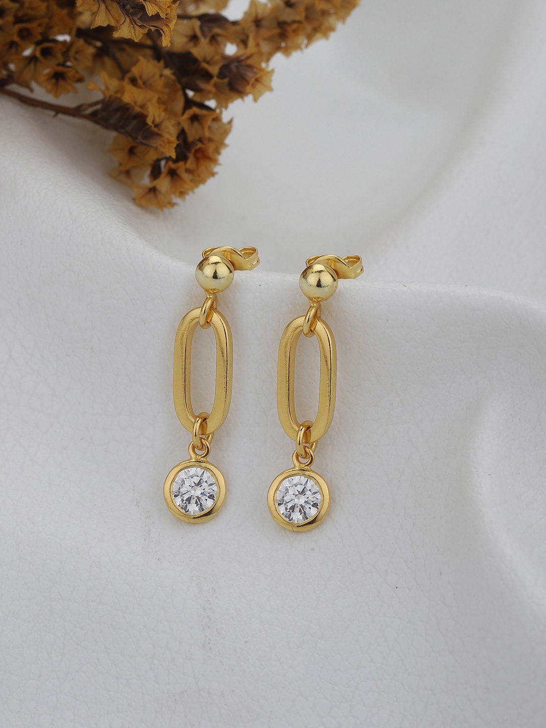 

Carlton London 18KT Gold-Plated Cubic Zirconica Contemporary Drop Earrings