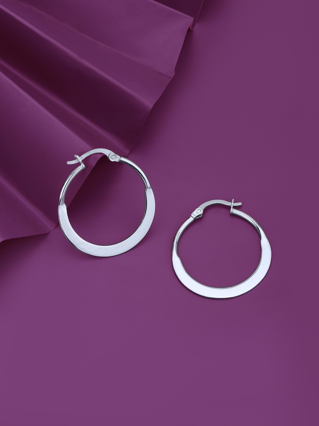 

Carlton London Rhodium-Plated Circular Hoop Earrings, Silver