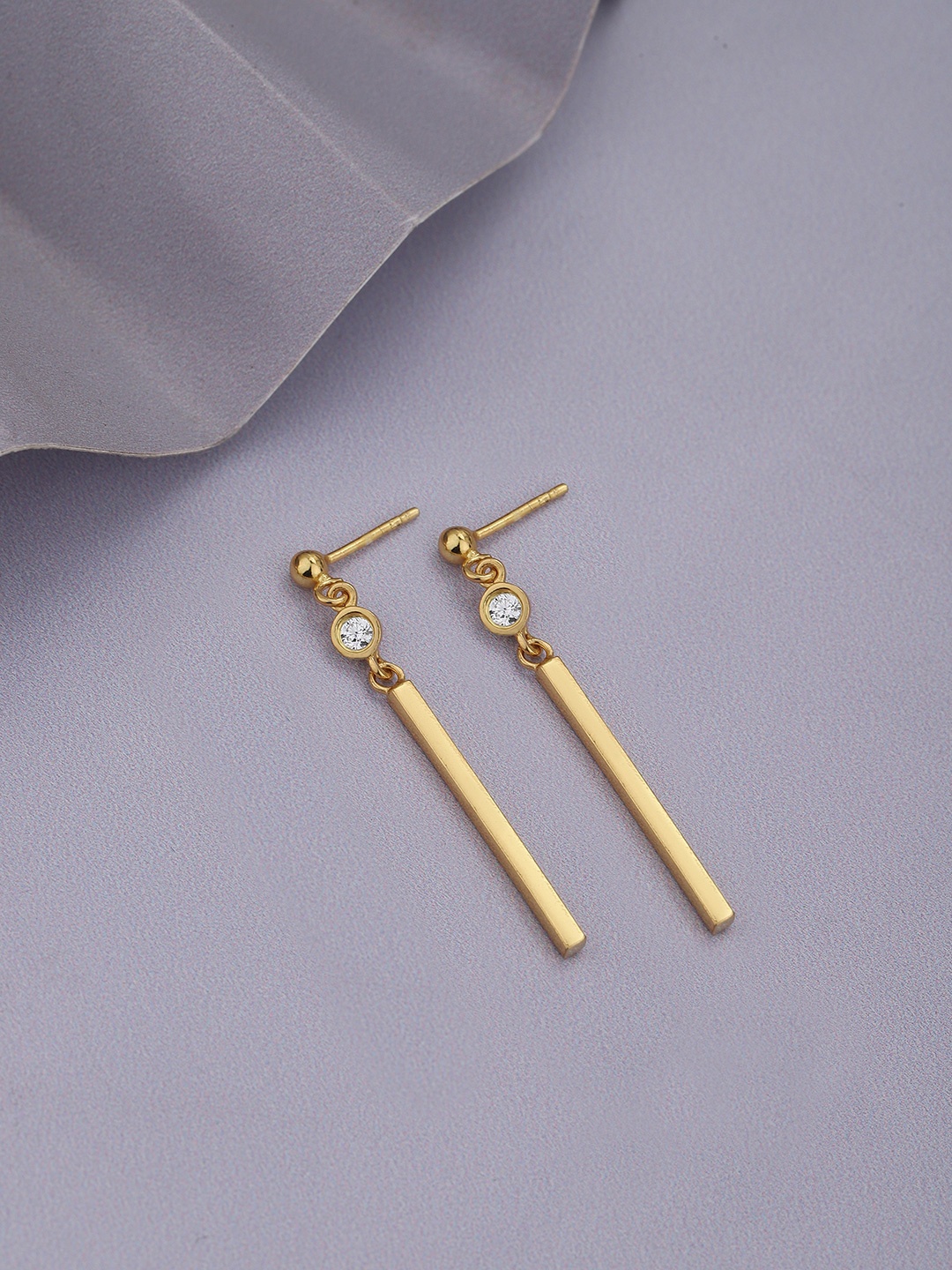 

Carlton London 18KT Gold-Plated Cubic Zirconica Studded Contemporary Drop Earrings