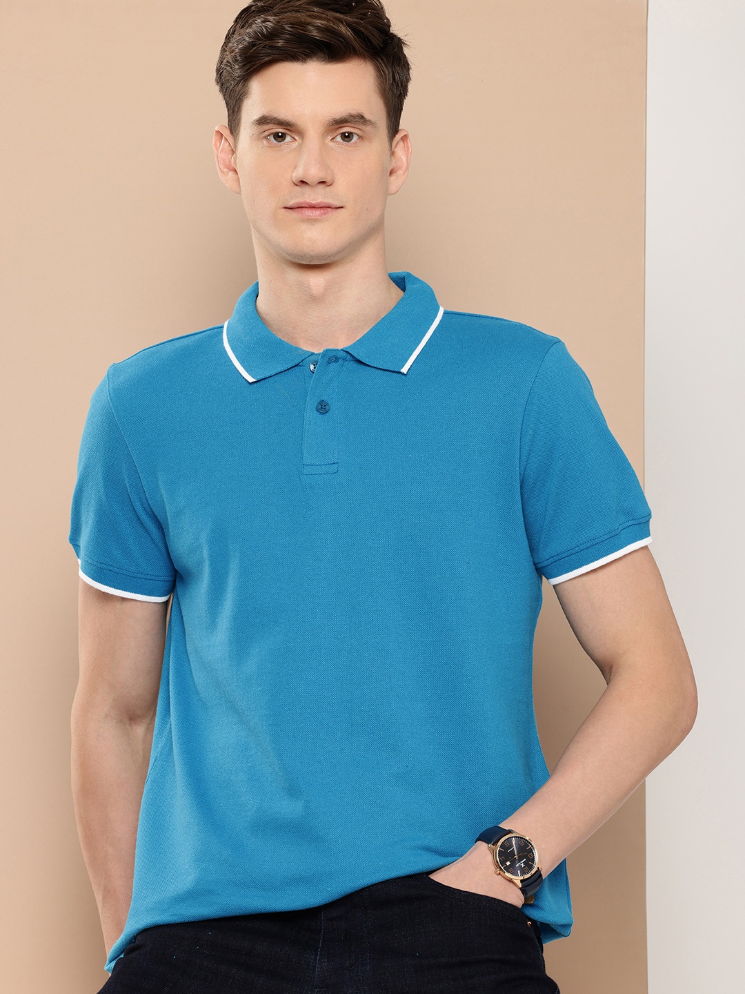 

encore by INVICTUS Polo Collar T-shirt, Blue