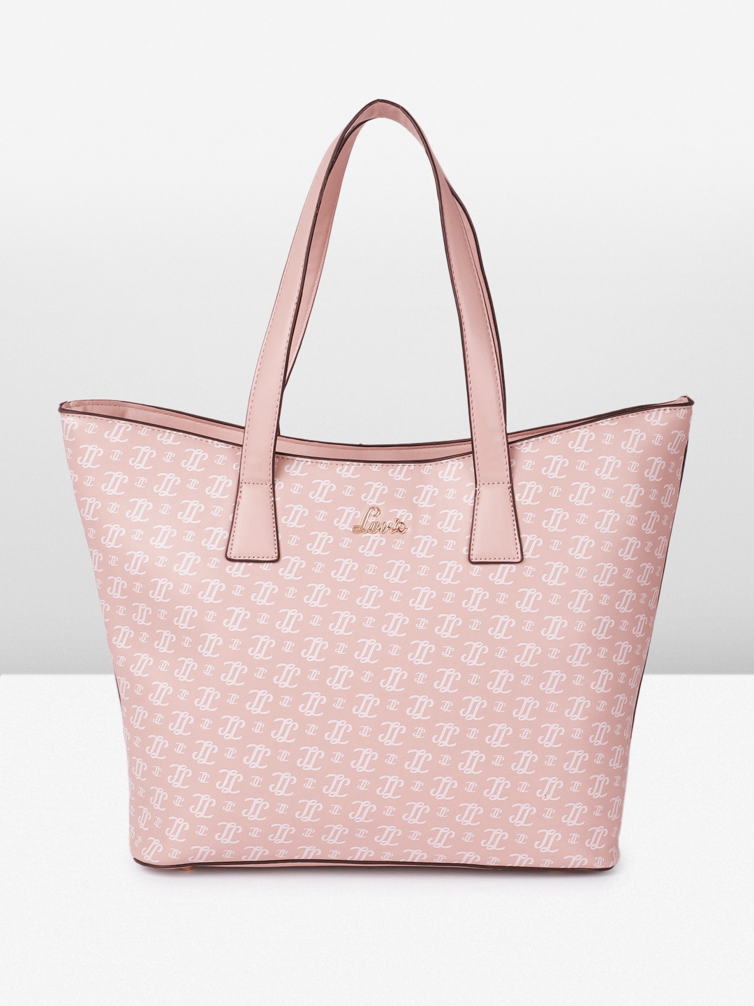 Lavie Mono LL Harper Brand Logo Print Shoulder Bag, Nude