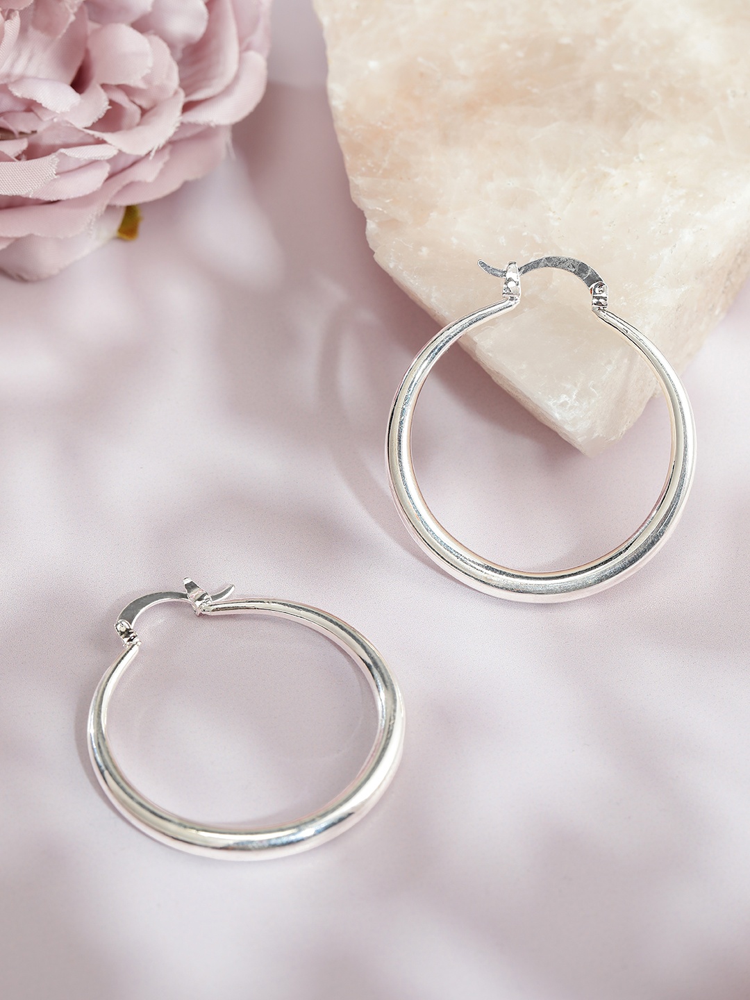 

Avyana Simple Silver Plated Hoop Earrings