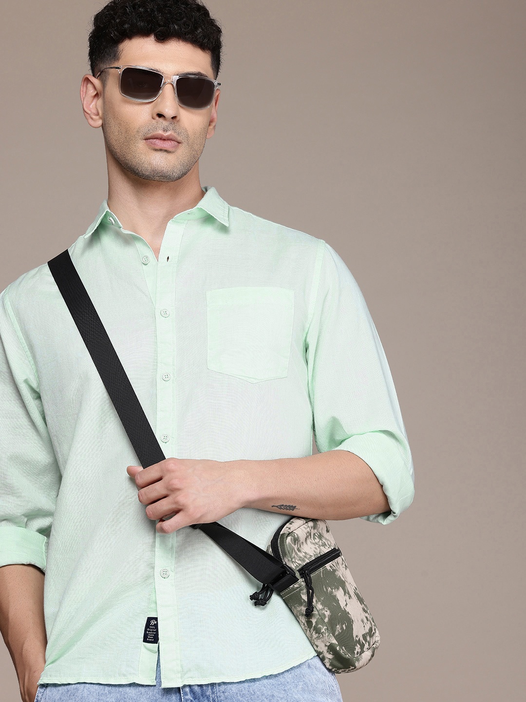 

The Roadster Lifestyle Co. Premium Opaque Casual Shirt, Lime green