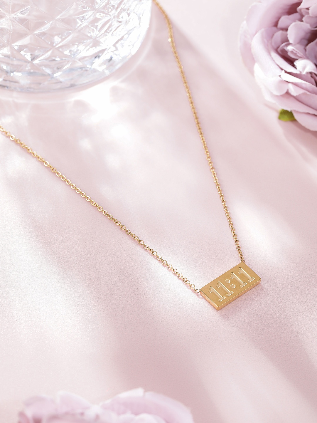 

Avyana 18K Gold Plated 1111 Angel Number Stainless Steel Necklace