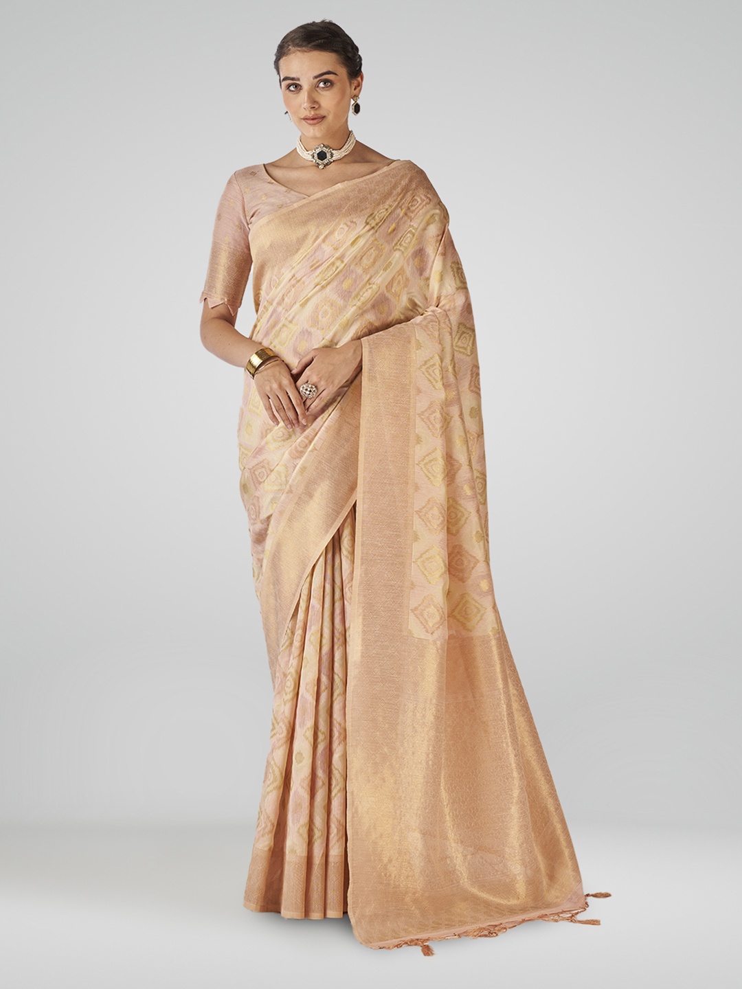 

SARHA Woven Design Zari Pure Cotton Saree, Pink