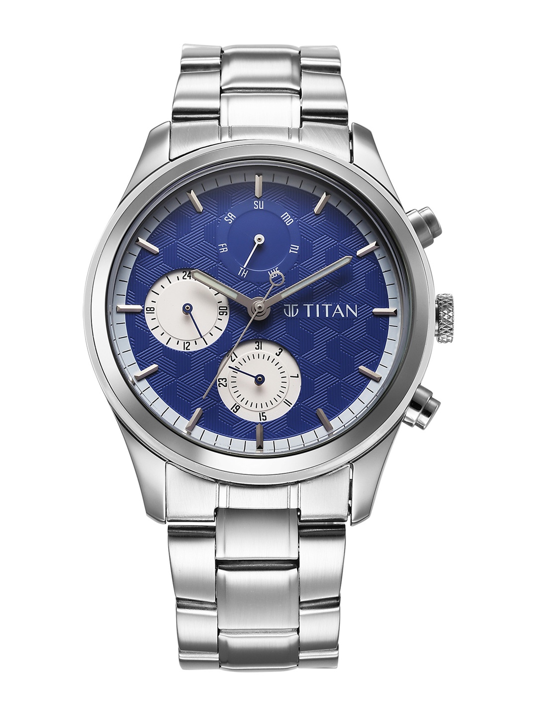 

Titan Men Calendar Bracelet Style Analogue Watch 10026SM02, Blue