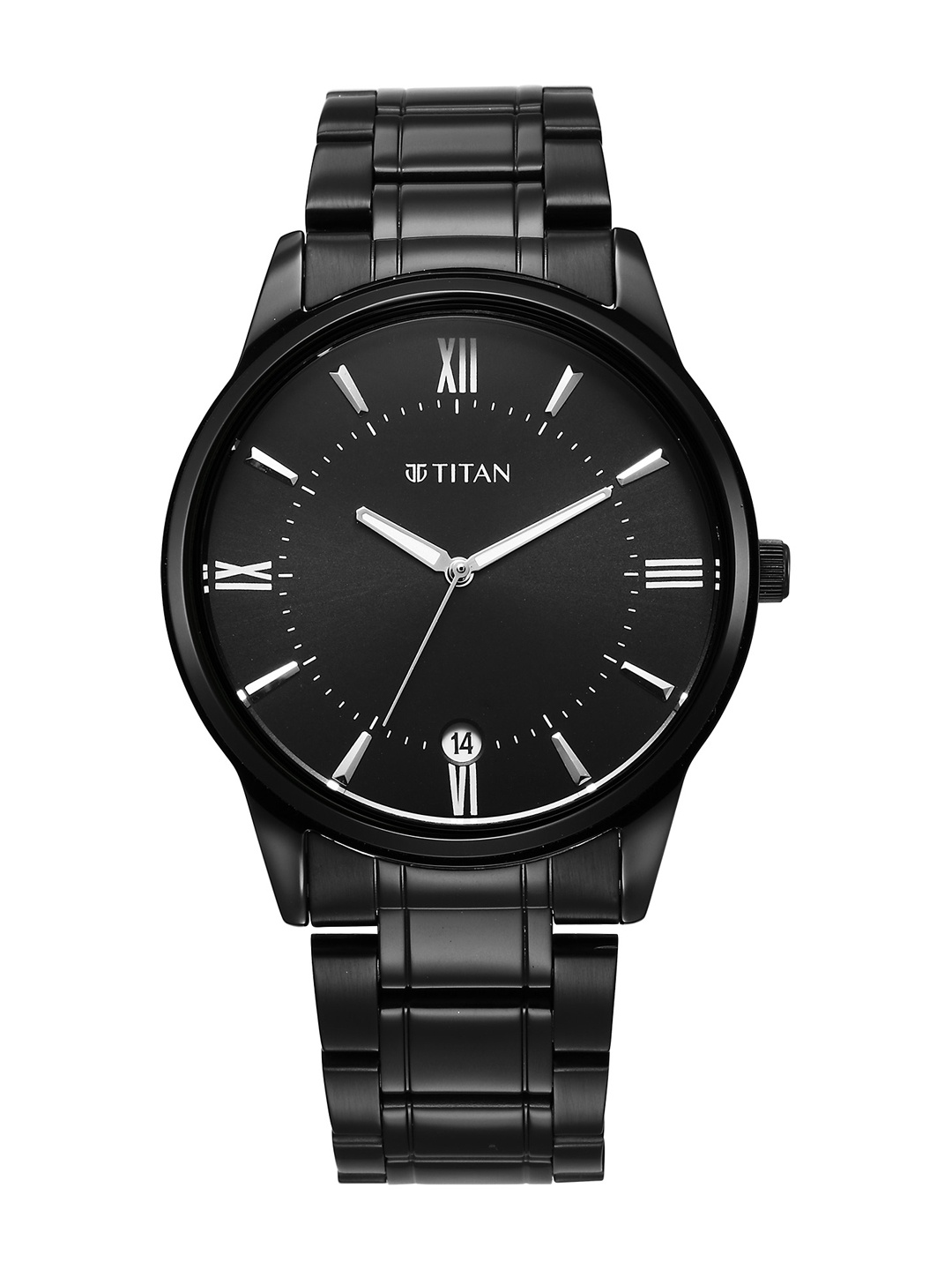 

Titan Men Bracelet Style Straps Analogue Watch 10027NM01, Black