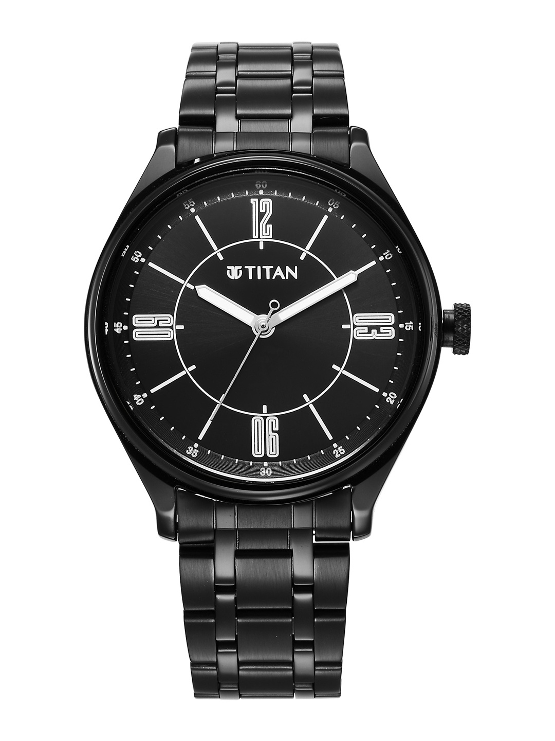 

Titan Men Bracelet Style Straps Analogue Watch 10024NM01, Black