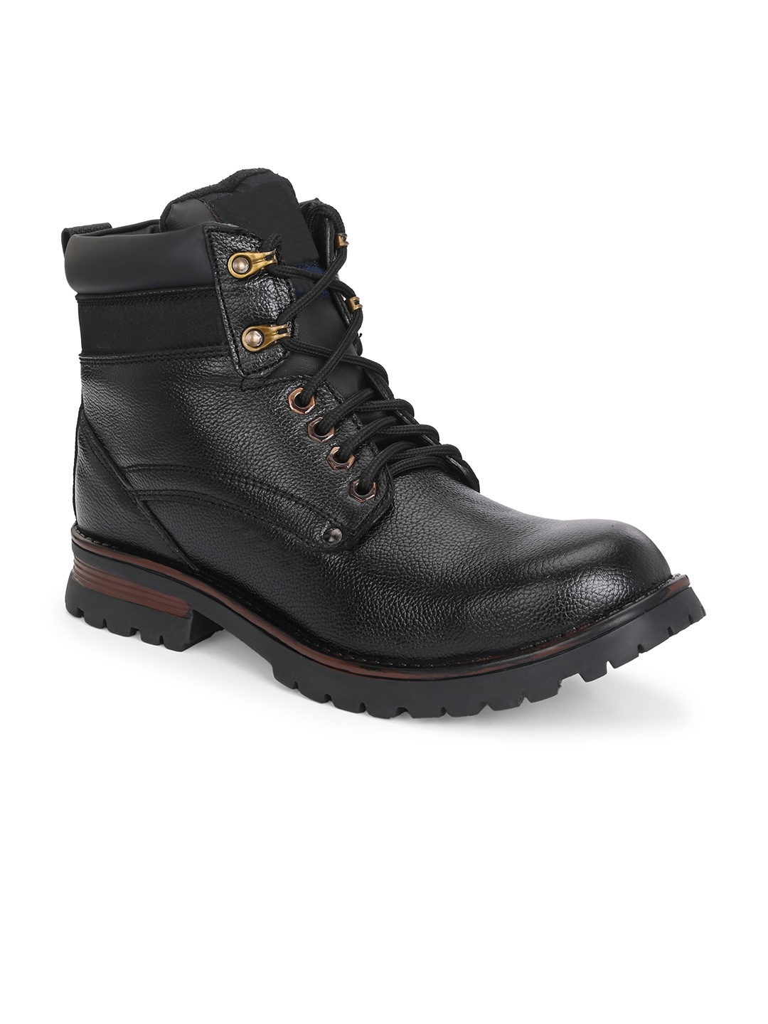 

SHOE DAY Men Block Heeled Biker Boots, Black