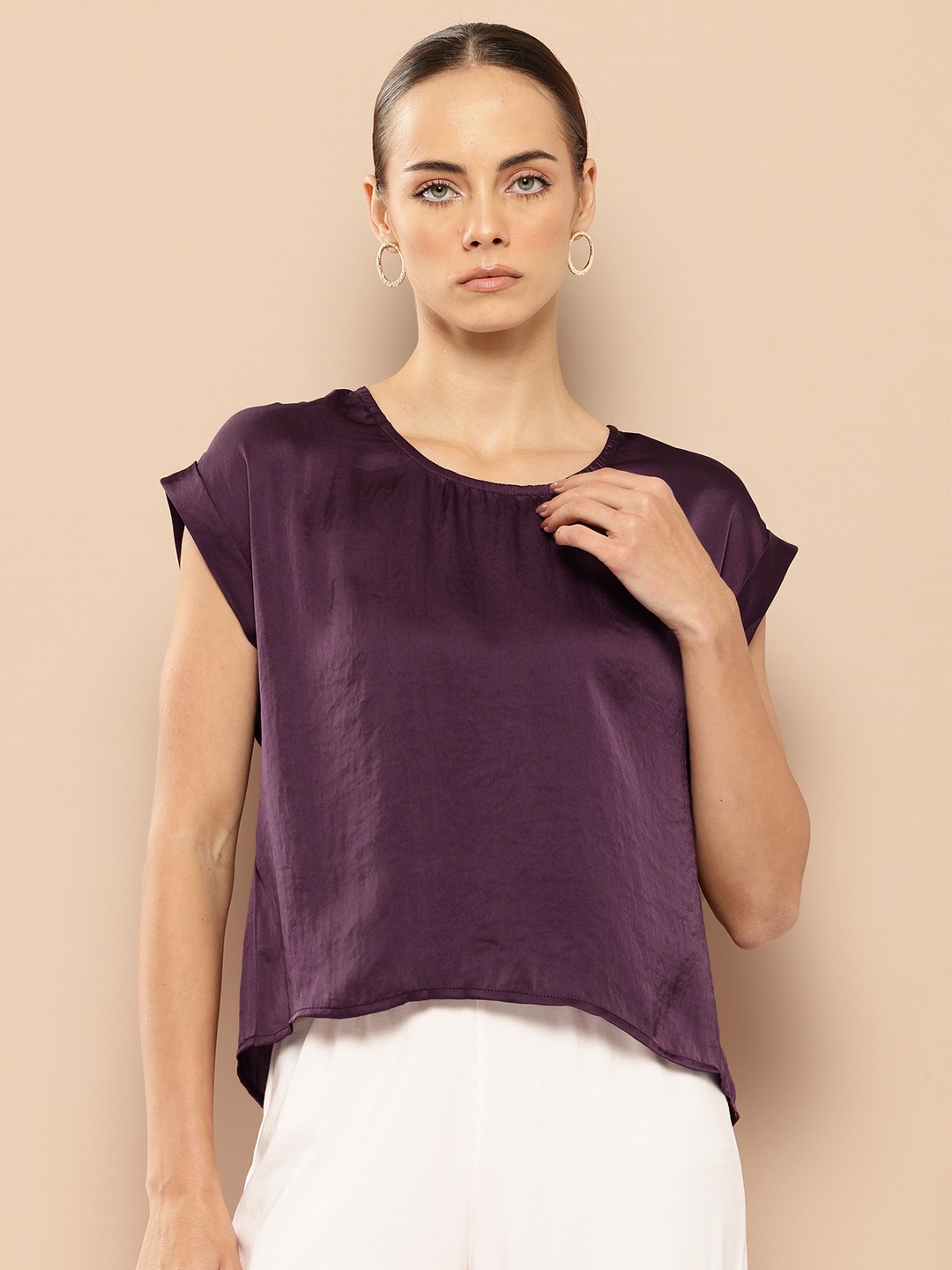 

her by invictus Extended Sleeves Top, Burgundy