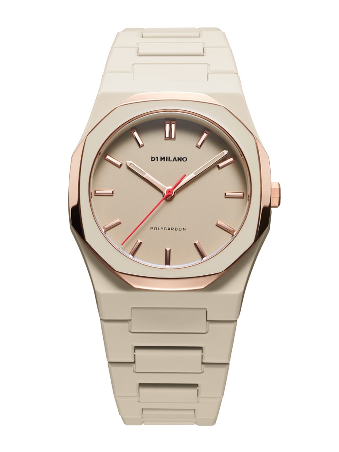 

D1 Milano Unisex Polycarbon Beige Dial Quartz Analog Watch - PCBU15, Taupe