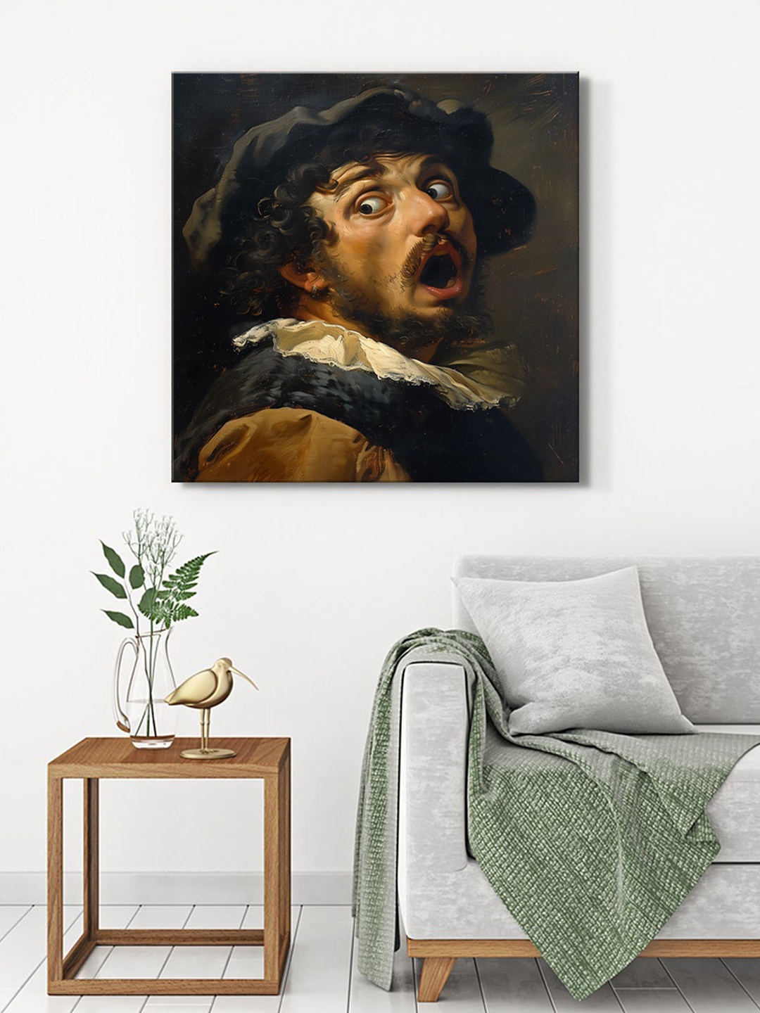 

999Store Brown & Black Canvas Abstract Wall Painting