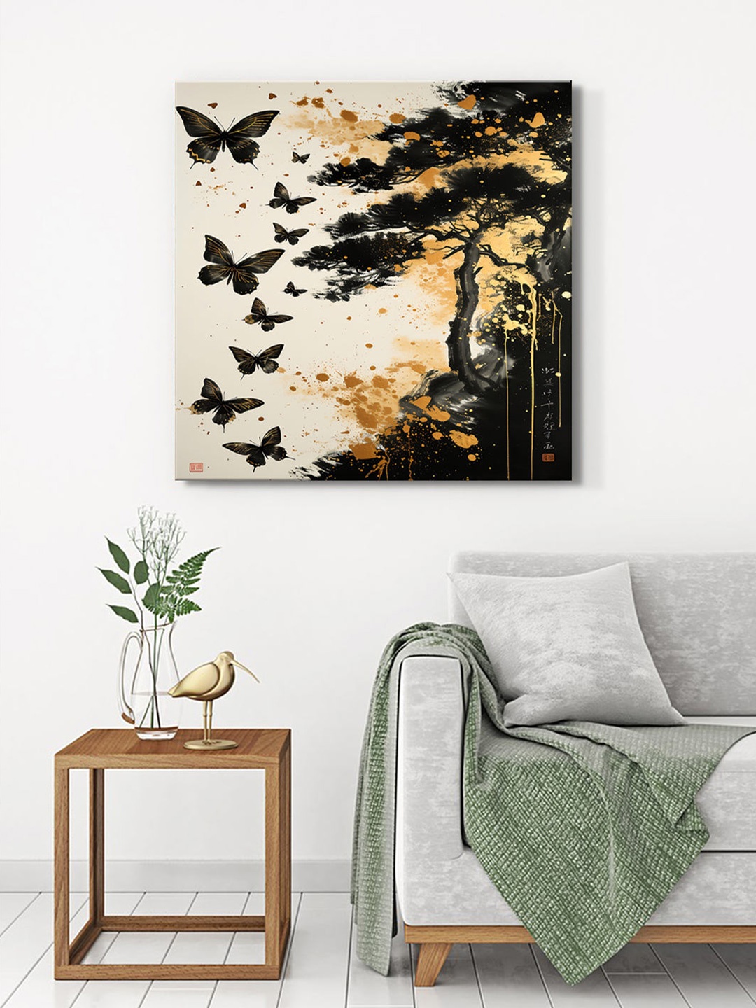 

999Store Brown & White Birds and Animals Canvas Wall Art