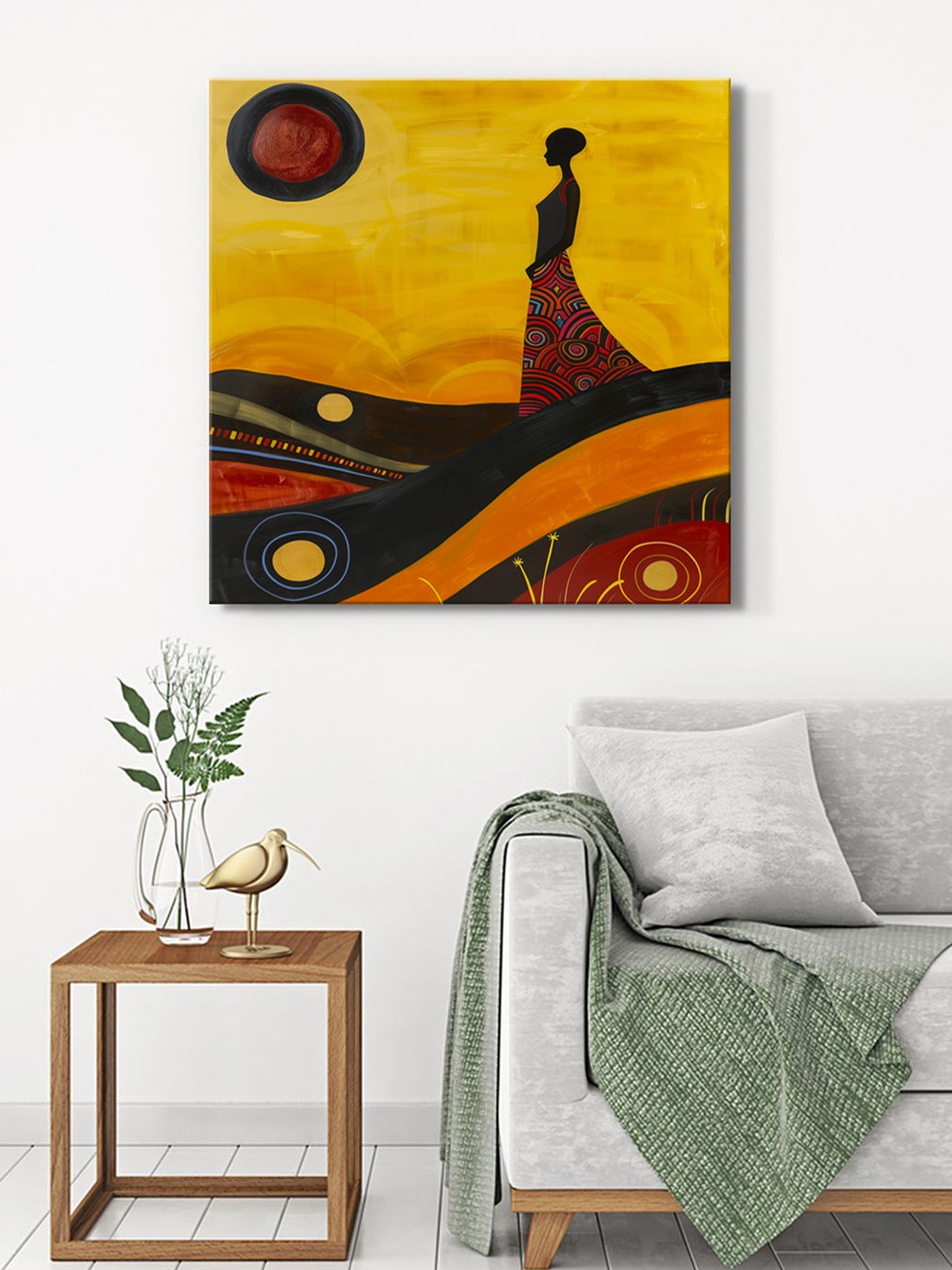 

999Store Yellow & Black Canvas Wall Art