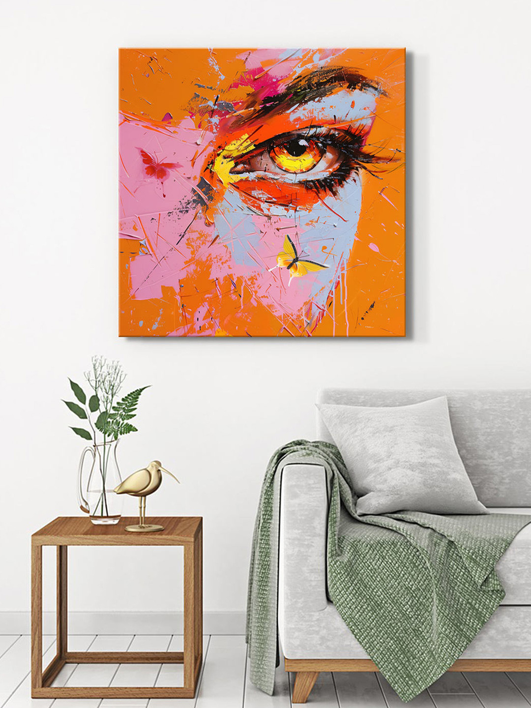 

999Store Orange-Coloured & Pink Canvas Wall Art