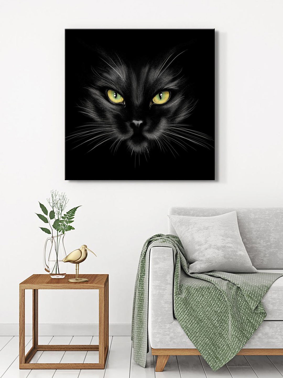 

999Store Black & Yellow Canvas Abstract Wall Painting