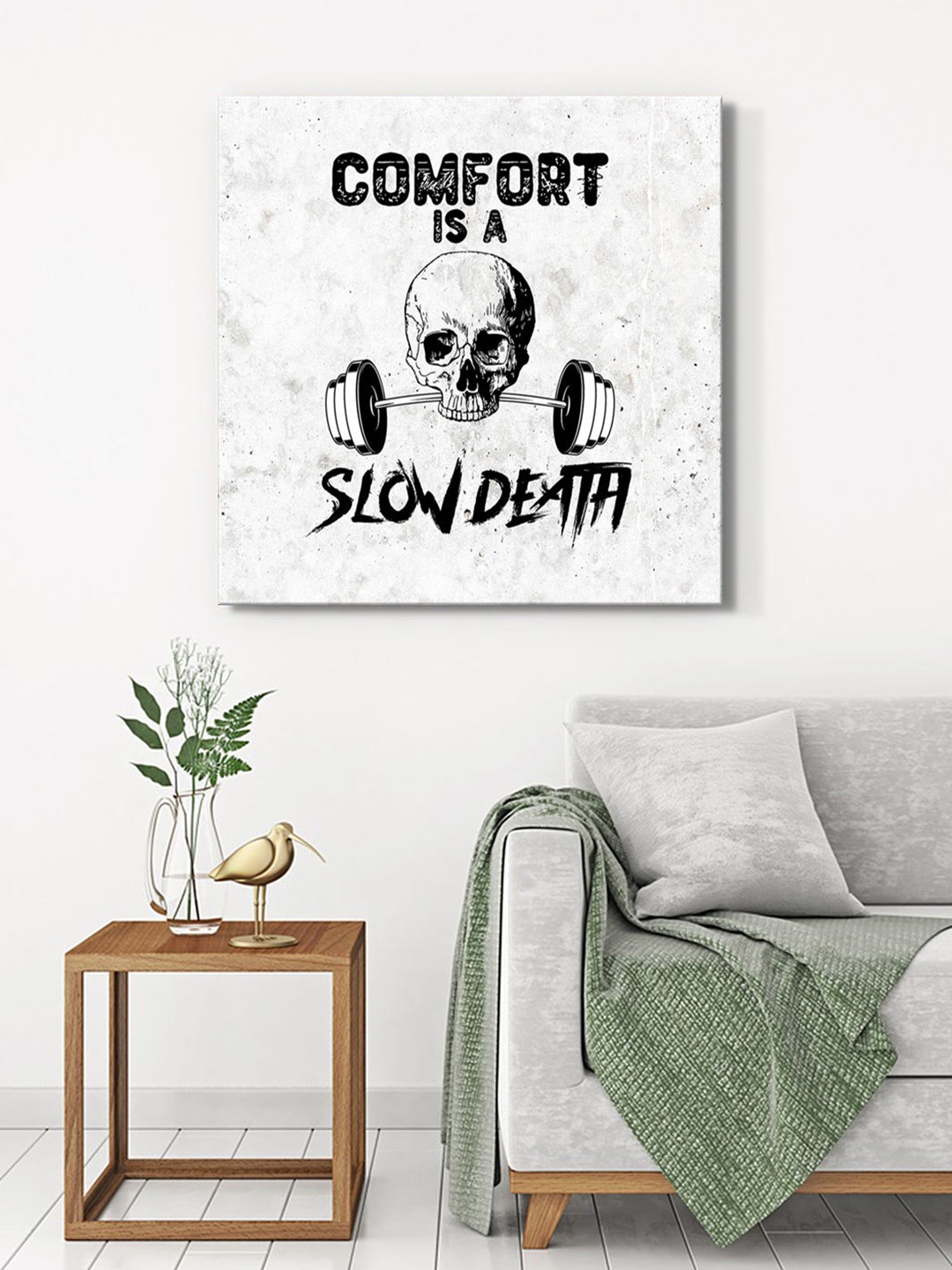 

999Store Grey & Black Motivational Gym Canvas Wall Art