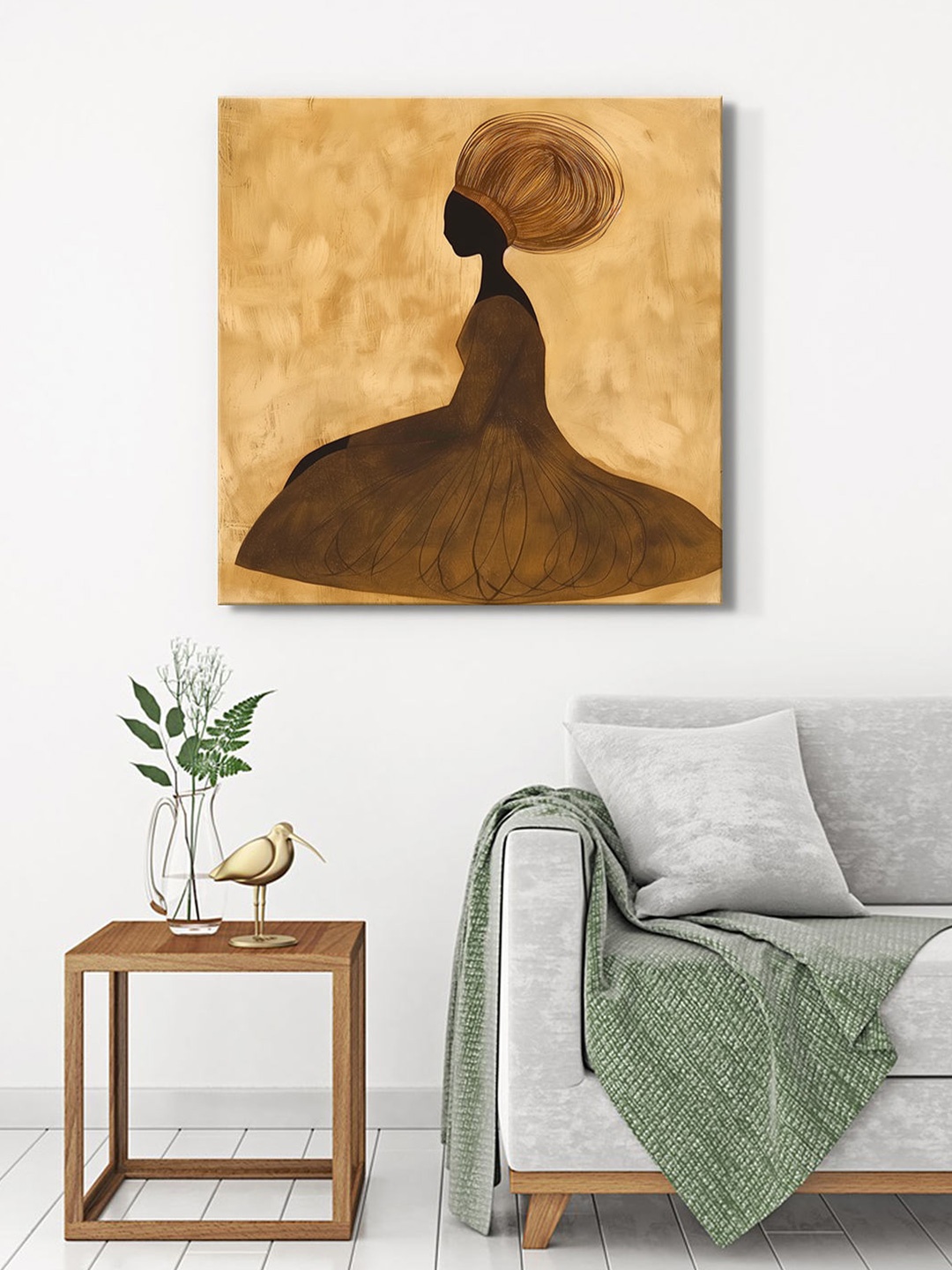 

999Store Gold-Toned & Brown Jazz Musician Canvas Wall Art