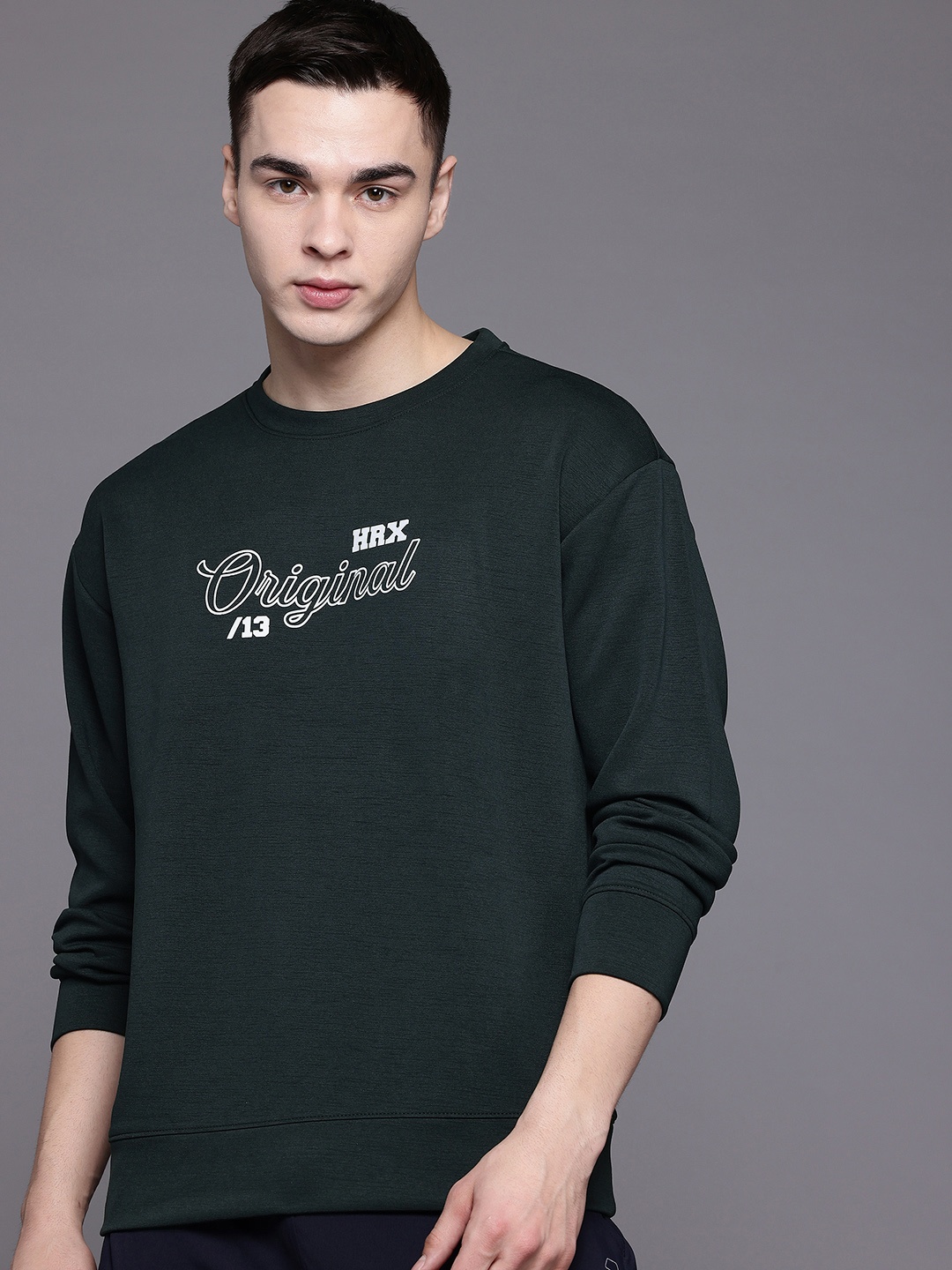 

HRX by Hrithik Roshan Men Printed Oversized Sweatshirt, Black