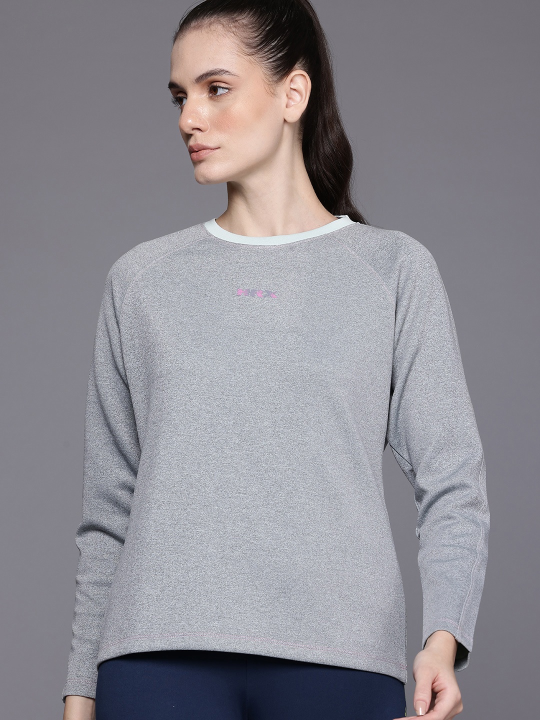 

HRX by Hrithik Roshan Raglan Sleeves Sweatshirt, Grey