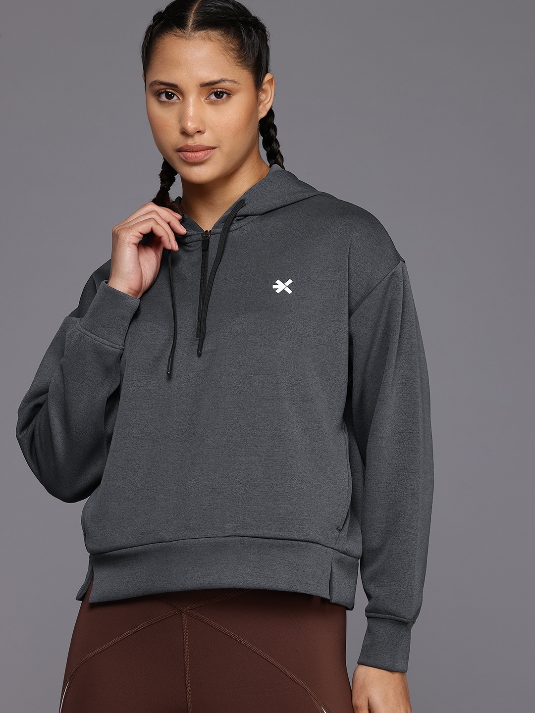 

HRX by Hrithik Roshan Hooded Sweatshirt, Grey