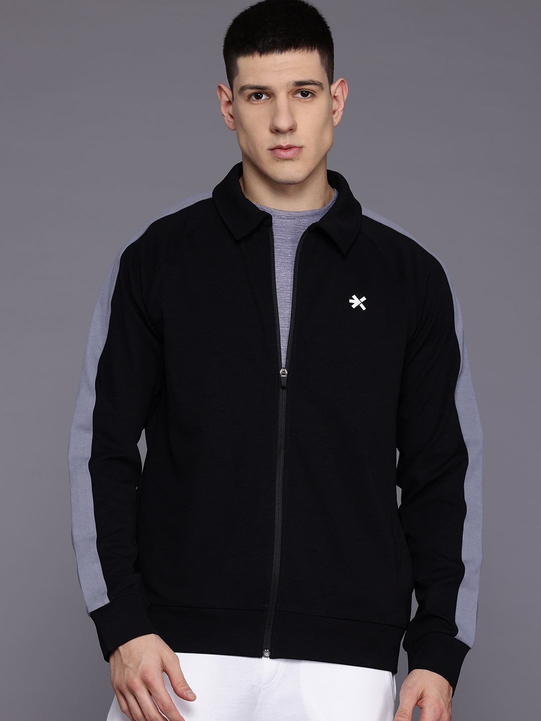 

HRX by Hrithik Roshan Men Colourblocked Training Sporty Jacket, Black
