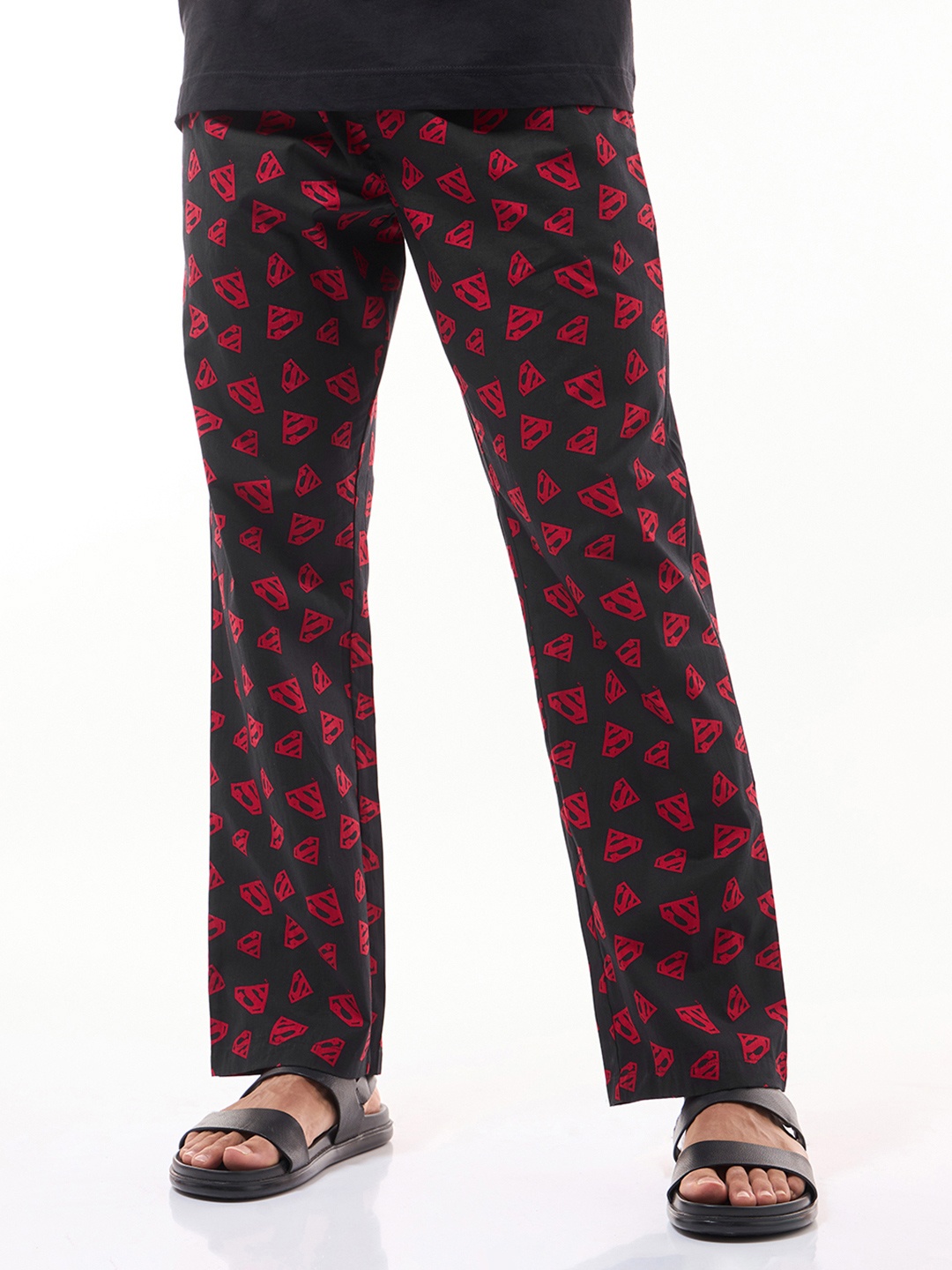 

Bewakoof Printed Pure Cotton Lounge Pants, Black