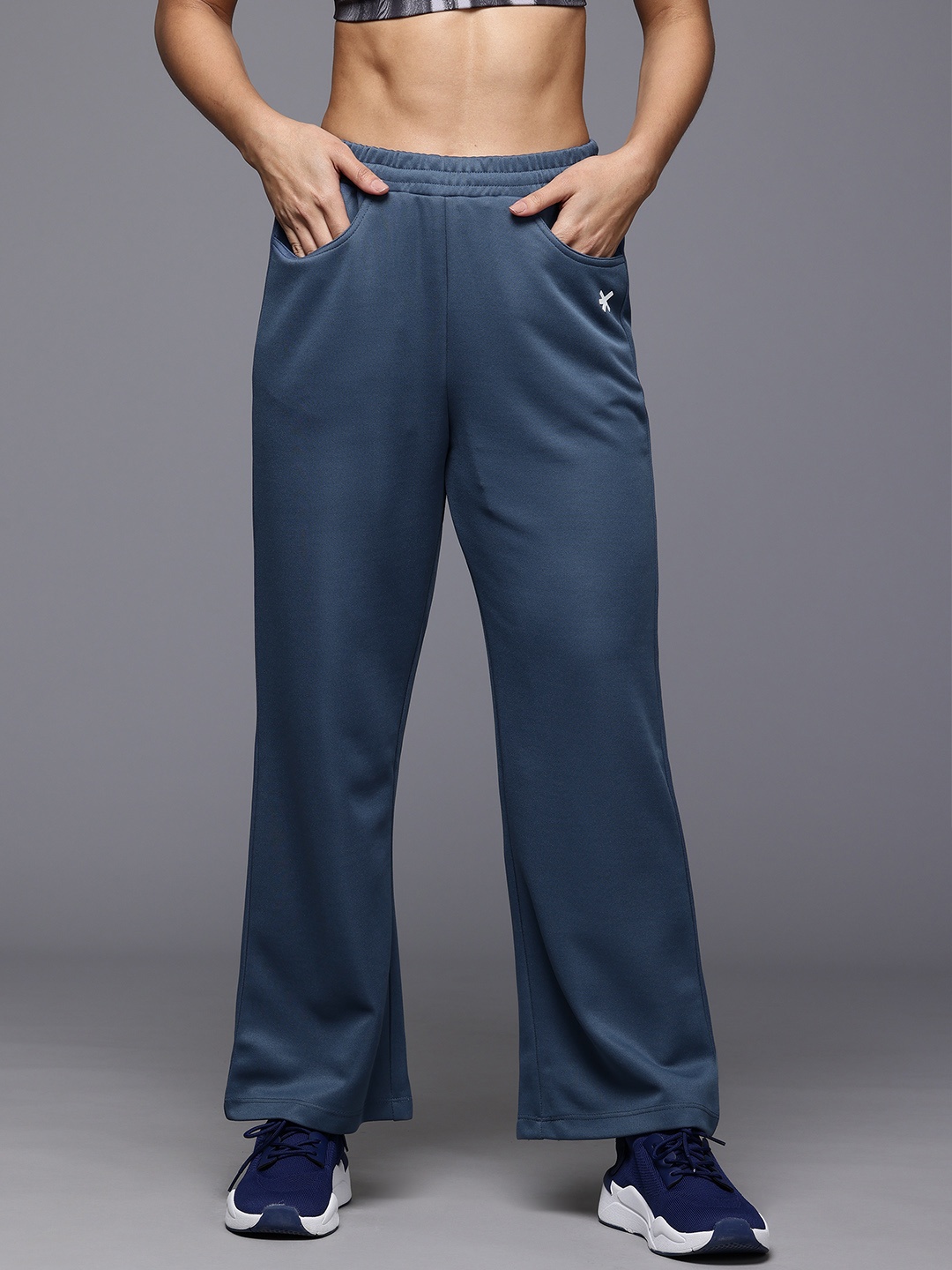 HRX by Hrithik Roshan Straight Fit Sports Track Pants, Blue