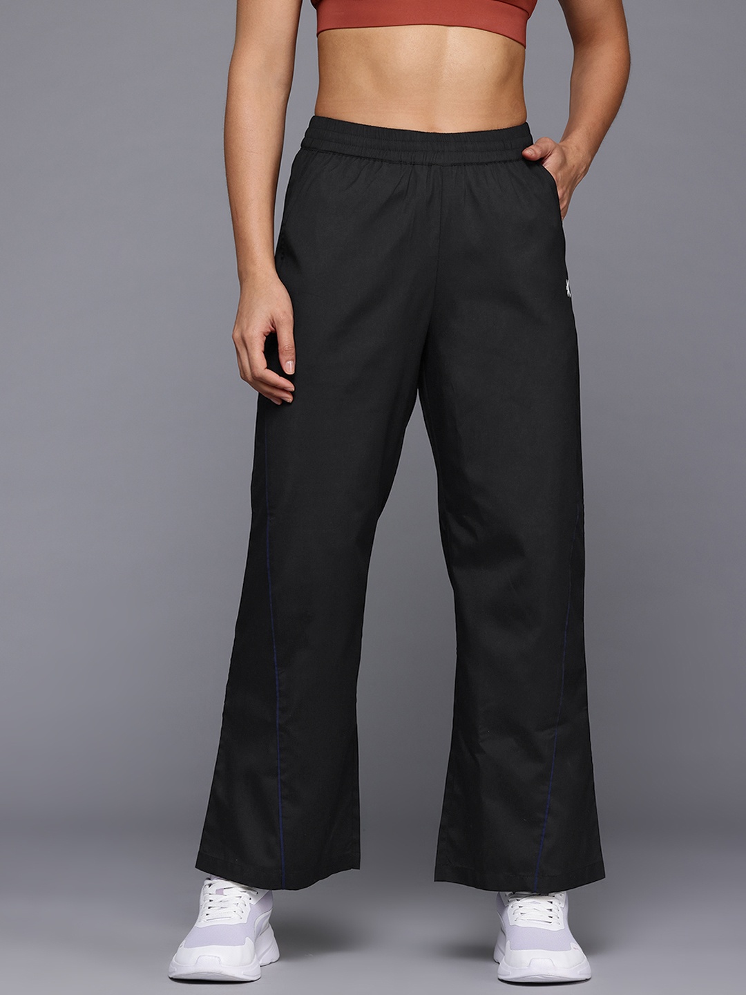 

HRX by Hrithik Roshan Women Flared Sports Track Pants, Black