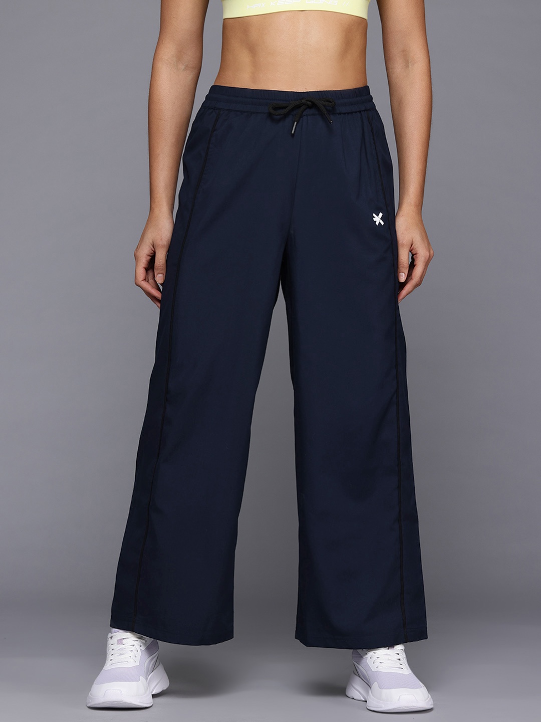 

HRX by Hrithik Roshan Women Flared Sports Track Pants, Navy blue
