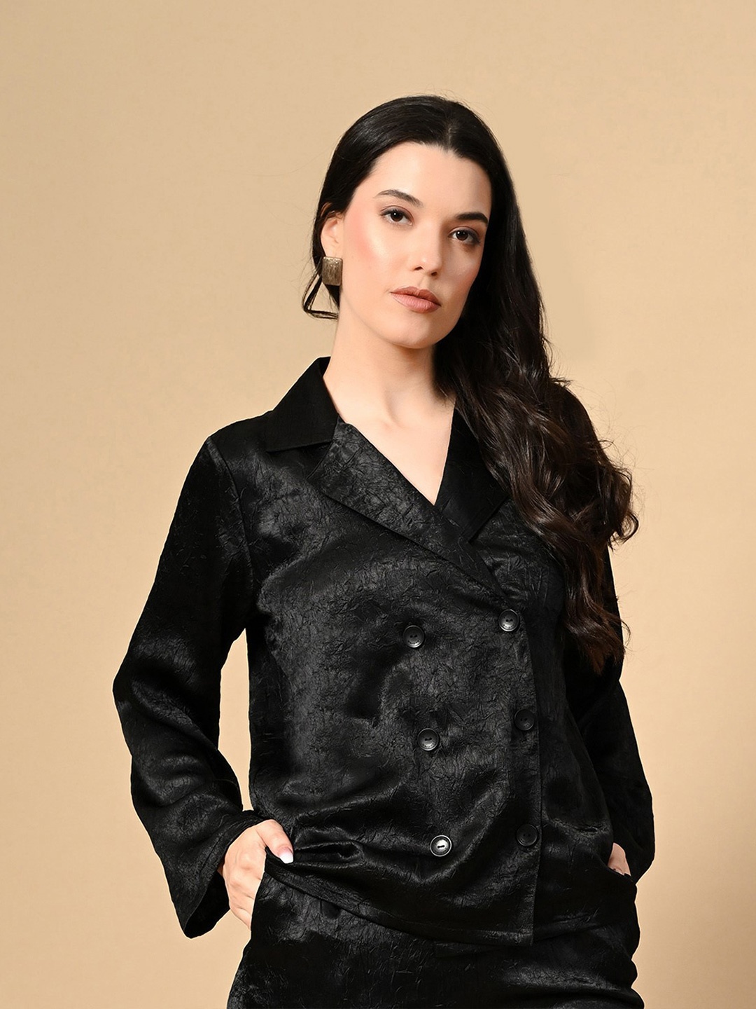 

PANDORNA Printed Shirt With Trouser, Black