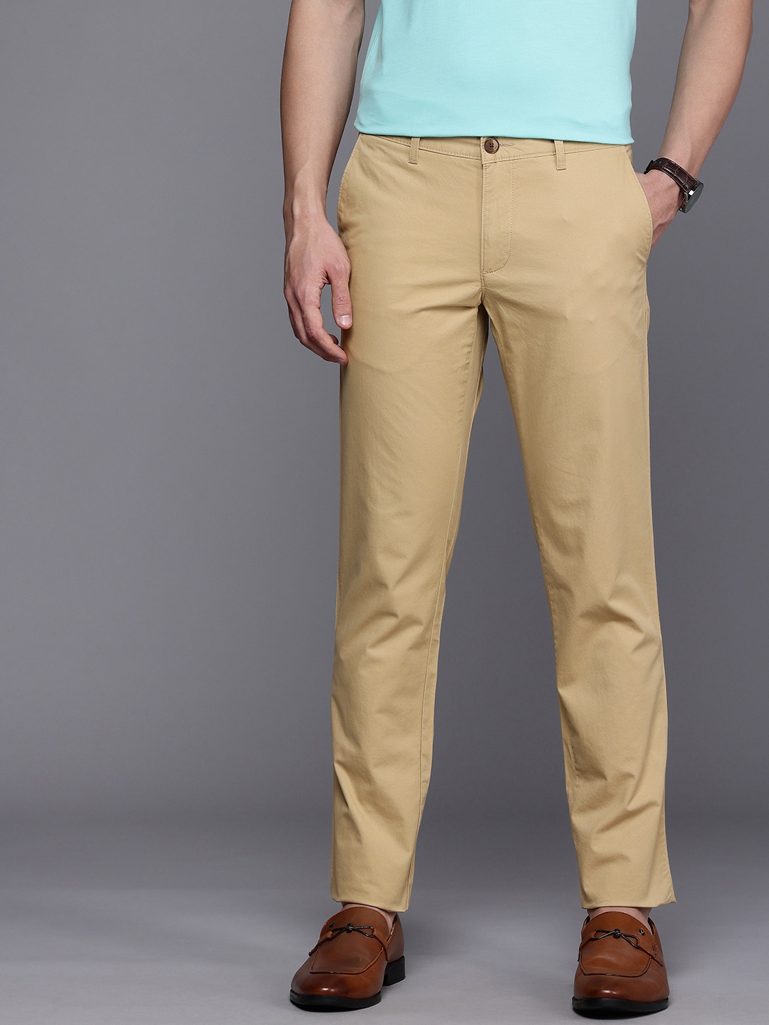 

Louis Philippe Sport Men Comfort Slim Fit Chinos Trousers, Khaki