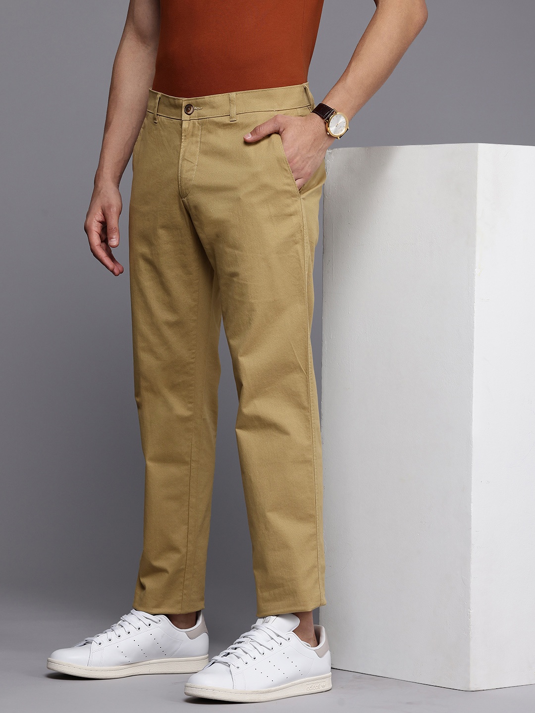 

Louis Philippe Sport Printed Slim Fit Chinos Trousers, Khaki