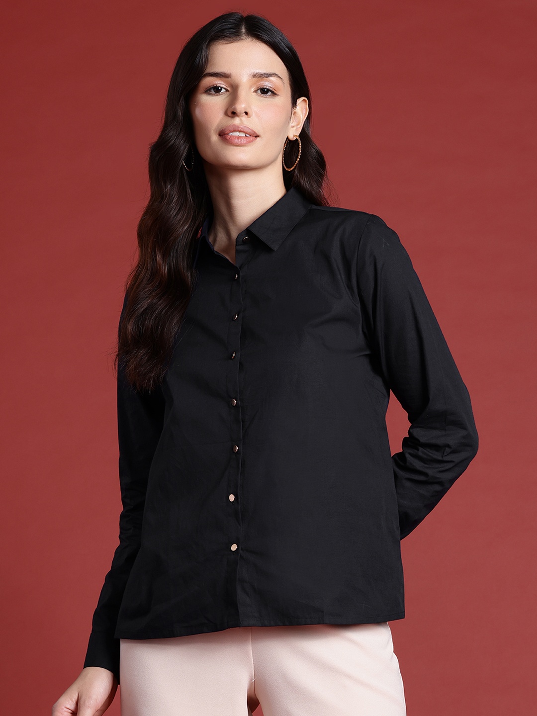 

All About You Formals Cotton Poplin Formal Shirt, Black