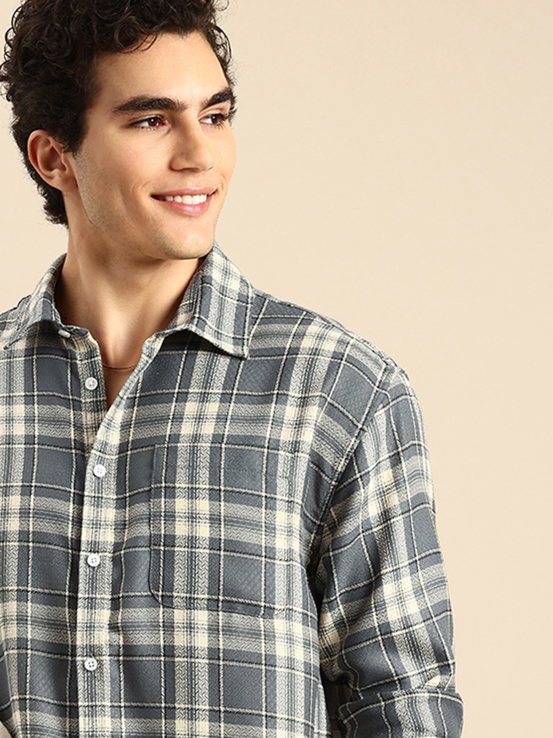 

Mast & Harbour Checked Casual Shirt, Grey