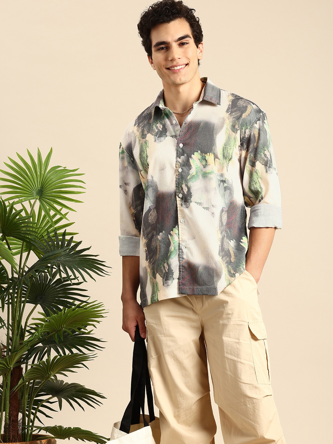 

Mast & Harbour Graphic Printed Relaxed Fit Textured Casual Shirt, Multi