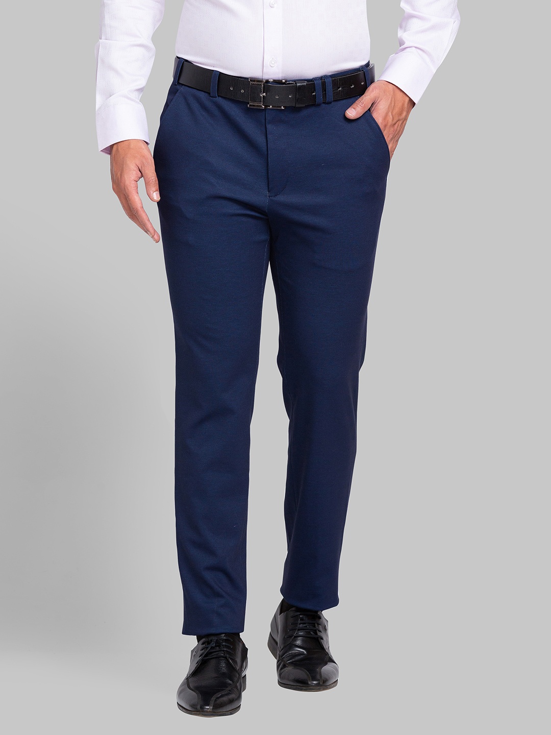 

Park Avenue Men Slim Fit Formal Trousers, Blue
