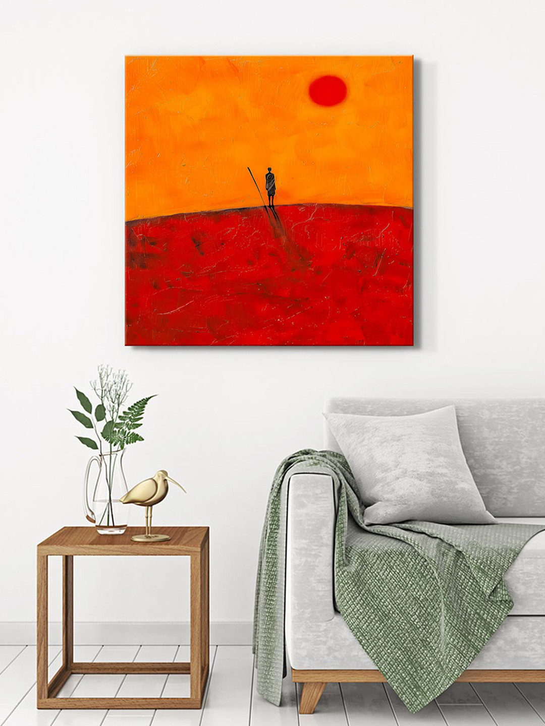 

999Store Orange & Red Canvas Abstract Paintings Wall Art