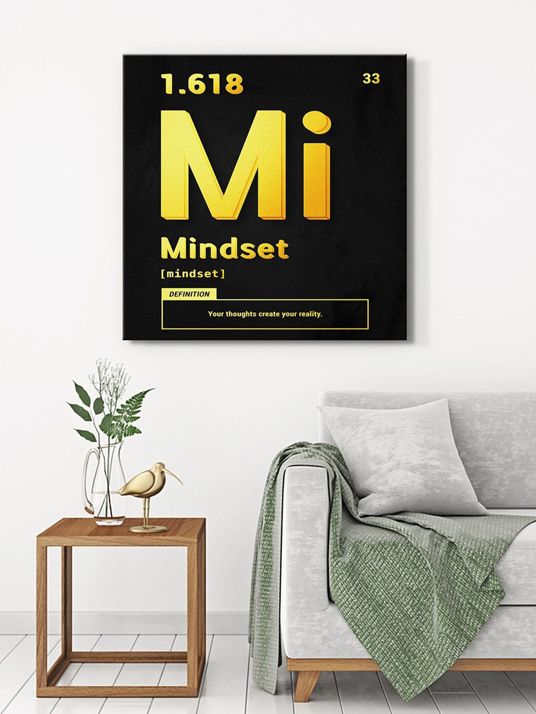 

999Store Black & Yellow Canvas Typography Paintings Wall Art