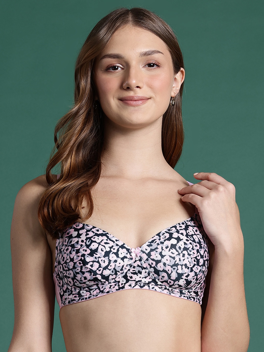

DressBerry Abstract Full Coverage Lightly Padded Bra, Black